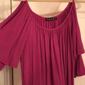 Cold shoulder purple dress